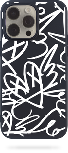 Oriental case iPhone 13 mini black silicone case Graffiti Love 2.0 White (3.2) pr_0062113  in the online store Oriental Case in Kyiv from the Ukrainian brand Orientalcase ✅