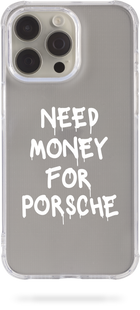 Чохол Oriental case iPhone 12/12 Pro прозорий силіконовий протиударний Need Money For PORSCHE White (31.8.2) pr_0059839  купити в інтернет-магазині Oriental Case в Києві від українського бренду Orientalcase ✅
