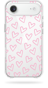 Чохол Oriental case iPhone 17 air прозорий силіконовий Hearts Spring Pink (18.14) pr_2100067 купити в інтернет-магазині Oriental Case в Києві від українського бренду Orientalcase ✅