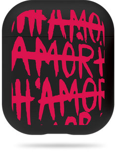 Чохол Oriental case чорний матовий силіконовий для AirPods 1/2 Amor Pink (11.34) pr_0065704  купити в інтернет-магазині Oriental Case в Києві від українського бренду Orientalcase ✅