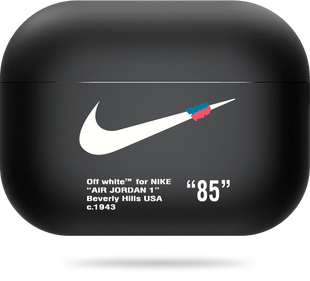 Oriental case black matte silicone case for AirPods Pro 2 Nike&nbsp;off White White(11.7) pr_0066005  in the online store Oriental Case in Kyiv from the Ukrainian brand Orientalcase ✅