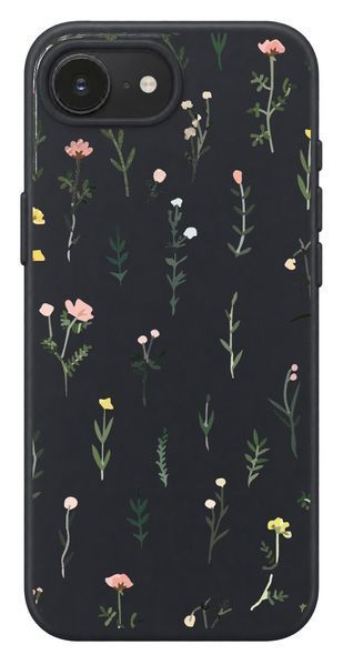 Oriental case iPhone 16e / 17e black silicone case Flowers Small (1.1) pr_0075739_16e17e in the online store Oriental Case in Kyiv from the Ukrainian brand Orientalcase ✅