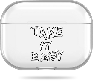 Чохол Oriental case прозорий силіконовий для AirPods Pro Take It Easy Black (11.15) pr_0065856  купити в інтернет-магазині Oriental Case в Києві від українського бренду Orientalcase ✅