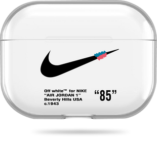 Oriental case transparent silicone case for AirPods Pro 2 Nike off White Black (11.7) pr_0065956  in the online store Oriental Case in Kyiv from the Ukrainian brand Orientalcase ✅