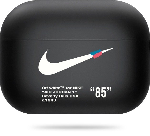 Oriental case black matte silicone case for AirPods Pro Nike off White White(11.7) pr_0065906  in the online store Oriental Case in Kyiv from the Ukrainian brand Orientalcase ✅