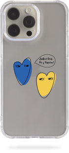 Чохол Oriental case iPhone 14 pro max прозорий силіконовий протиударний Stepanova Hearts (19.33) pr_0047178  купити в інтернет-магазині Oriental Case в Києві від українського бренду Orientalcase ✅