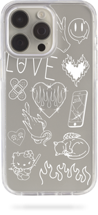 Чохол Oriental case iPhone 14 pro прозорий пластиковий ROCK Tattoo White (6.15) pr_0063437  купити в інтернет-магазині Oriental Case в Києві від українського бренду Orientalcase ✅