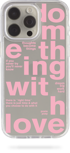 Oriental case iPhone 14 transparent plastic ROCK case With Love Pink (11.37) pr_0051385  in the online store Oriental Case in Kyiv from the Ukrainian brand Orientalcase ✅