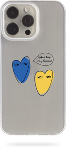 Чохол Oriental case iPhone 15 прозорий силіконовий Stepanova Hearts (19.33) pr_0045148  купити в інтернет-магазині Oriental Case в Києві від українського бренду Orientalcase ✅