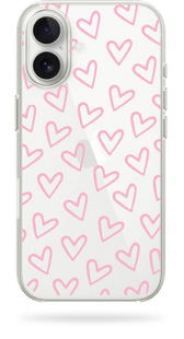 Чохол Oriental case iPhone 17 прозорий силіконовий Hearts Spring Pink (18.14) pr_2200067 купити в інтернет-магазині Oriental Case в Києві від українського бренду Orientalcase ✅