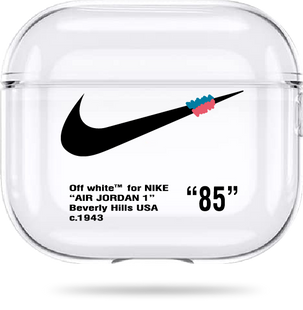 Oriental case transparent silicone case for AirPods 3 Nike off White Black (11.7) pr_0065758  in the online store Oriental Case in Kyiv from the Ukrainian brand Orientalcase ✅