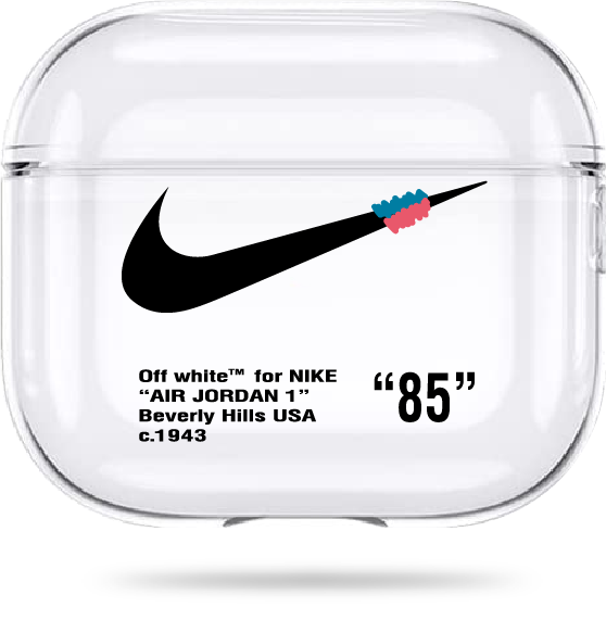 Oriental case transparent silicone case for AirPods 3 Nike off White Black (11.7) pr_0065758  in the online store Oriental Case in Kyiv from the Ukrainian brand Orientalcase ✅