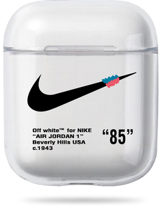 Чохол Oriental case прозорий силіконовий для AirPods 1/2 Nike off White Black (11.7) pr_0065659  купити в інтернет-магазині Oriental Case в Києві від українського бренду Orientalcase ✅