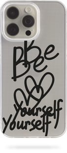 Чохол Oriental case iPhone 16 Pro прозорий силіконовий Be Yourself Black (17.3) pr_0072598  купити в інтернет-магазині Oriental Case в Києві від українського бренду Orientalcase ✅