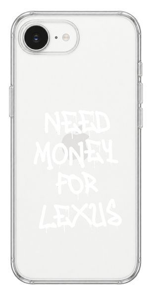 Чохол Oriental case iPhone 16e / 17e прозорий пластиковий ROCK Need Money For LEXUS White (31.5.2) pr_0075385_16e17e купити в інтернет-магазині Oriental Case в Києві від українського бренду Orientalcase ✅