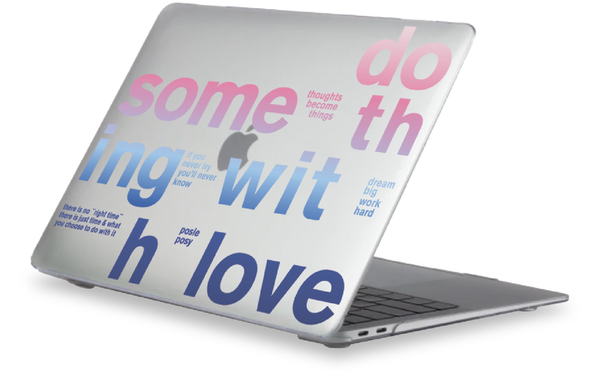 Чохол Oriental case прозорий MacBook Air 13 (2010-2017) With Love Blue Pink (11.37) pr_0065100  купити в інтернет-магазині Oriental Case в Києві від українського бренду Orientalcase ✅