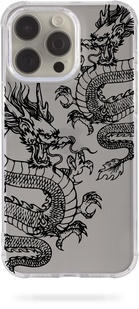 Oriental case iPhone 11 transparent silicone shockproof case Dragons Black (5.1) pr_0068133  in the online store Oriental Case in Kyiv from the Ukrainian brand Orientalcase ✅
