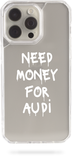 Чохол Oriental case iPhone 13 прозорий пластиковий EVO Need Money For AUDI White (31.3.2) pr_0055833  купити в інтернет-магазині Oriental Case в Києві від українського бренду Orientalcase ✅