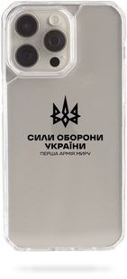 Чохол Oriental case iPhone 15 прозорий пластиковий EVO Сили Оборони України Black (30.1) pr_0045589  купити в інтернет-магазині Oriental Case в Києві від українського бренду Orientalcase ✅