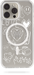 Oriental case iPhone 13 mini transparent MagSafe case Tattoo White (6.15) pr_0061733  in the online store Oriental Case in Kyiv from the Ukrainian brand Orientalcase ✅