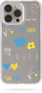 Чохол Oriental case iPhone 15 прозорий силіконовий протиударний Slava Ukraini White (19.21) pr_0045459  купити в інтернет-магазині Oriental Case в Києві від українського бренду Orientalcase ✅