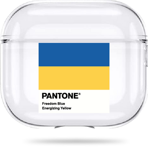 Чохол Oriental case прозорий силіконовий для AirPods 3 UA Pantone (19.5) pr_0065766  купити в інтернет-магазині Oriental Case в Києві від українського бренду Orientalcase ✅