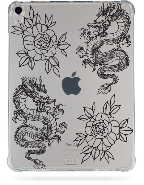 Oriental case iPad Air 13 (2024) transparent shockproof case Dragons Japan Black (5.3) pr_0066449  in the online store Oriental Case in Kyiv from the Ukrainian brand Orientalcase ✅