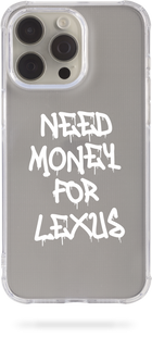 Чохол Oriental case iPhone 13 прозорий силіконовий протиударний Need Money For LEXUS White (31.5.2) pr_0055547  купити в інтернет-магазині Oriental Case в Києві від українського бренду Orientalcase ✅