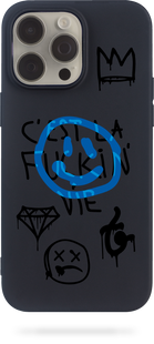 Oriental case iPhone 14 pro max black silicone case Fuckin Smile Black (13.33) pr_0048239  in the online store Oriental Case in Kyiv from the Ukrainian brand Orientalcase ✅