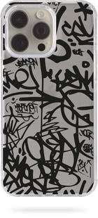 Oriental case iPhone 14 pro transparent silicone shockproof case Graffiti Black (3.1) pr_0062348  in the online store Oriental Case in Kyiv from the Ukrainian brand Orientalcase ✅