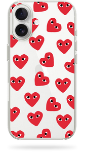 Чохол Oriental case iPhone 17 прозорий силіконовий Hearts Play (6.10) pr_2200077 купити в інтернет-магазині Oriental Case в Києві від українського бренду Orientalcase ✅