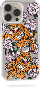 Чохол Oriental case iPhone 14 pro max прозорий MagSafe Animals Tigers With Flowers (8.4) pr_0047692  купити в інтернет-магазині Oriental Case в Києві від українського бренду Orientalcase ✅