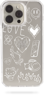Чохол Oriental case iPhone 16 Pro прозорий пластиковий EVO Tattoo White (6.15) pr_0073258  купити в інтернет-магазині Oriental Case в Києві від українського бренду Orientalcase ✅