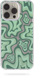 Чохол Oriental case iPhone 14 прозорий силіконовий протиударний Wave Pattern Green (6.21) pr_0050489  купити в інтернет-магазині Oriental Case в Києві від українського бренду Orientalcase ✅