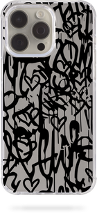 Чохол Oriental case iPhone 14 pro прозорий силіконовий протиударний Graffiti Love 3.0 Black (3.4) pr_0062353  купити в інтернет-магазині Oriental Case в Києві від українського бренду Orientalcase ✅