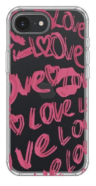 Oriental case iPhone 16e / 17e transparent silicone shockproof case Love Lipstick Pink (17.6) pr_0074545_16e17e in the online store Oriental Case in Kyiv from the Ukrainian brand Orientalcase ✅