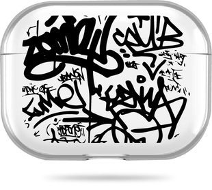Чохол Oriental case прозорий силіконовий для AirPods Pro 3 Graffiti Black (3.1) APP3-0065924 купити в інтернет-магазині Oriental Case в Києві від українського бренду Orientalcase ✅