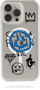 Oriental case iPhone 15 Plus transparent MagSafe case Fuckin Smile Black (13.33) pr_0044240  in the online store Oriental Case in Kyiv from the Ukrainian brand Orientalcase ✅