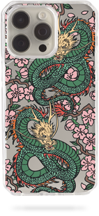 Oriental case iPhone 16 Pro Max transparent plastic EVO case Dragons Animals With Flowers (5.2) pr_0071533  in the online store Oriental Case in Kyiv from the Ukrainian brand Orientalcase ✅