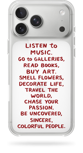 Oriental case iPhone 17 pro transparent plastic ROCK Listen to Music Red (11.46) pr_1900041 in the online store Oriental Case in Kyiv from the Ukrainian brand Orientalcase ✅