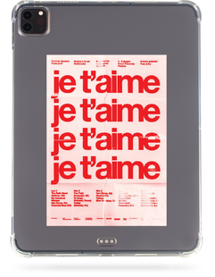 Oriental case iPad Pro 13 (2024) transparent case (with Pencil holder) Je Taime pr_0066912  in the online store Oriental Case in Kyiv from the Ukrainian brand Orientalcase ✅