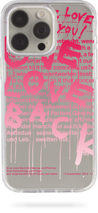 Чохол Oriental case iPhone 13 pro прозорий пластиковий ROCK Give Love Back 2.0 Pink (13.23) pr_0054838  купити в інтернет-магазині Oriental Case в Києві від українського бренду Orientalcase ✅