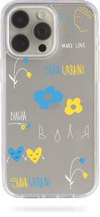 Чохол Oriental case iPhone 16 Pro Max прозорий пластиковий ROCK Slava Ukraini White (19.21) pr_0072416  купити в інтернет-магазині Oriental Case в Києві від українського бренду Orientalcase ✅