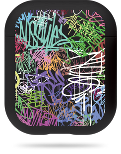 Чохол Oriental case чорний матовий силіконовий для AirPods 1/2 Graffiti Color (3.3) pr_0065680  купити в інтернет-магазині Oriental Case в Києві від українського бренду Orientalcase ✅