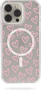 Oriental case iPhone 16 Plus transparent MagSafe case Heart Spring Pink (18.14) pr_0069962  in the online store Oriental Case in Kyiv from the Ukrainian brand Orientalcase ✅