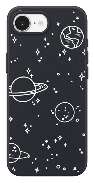 Oriental case iPhone 16e / 17e black silicone case Galaxy White (6.7) pr_0075803_16e17e in the online store Oriental Case in Kyiv from the Ukrainian brand Orientalcase ✅