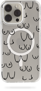 Oriental case iPhone 13 transparent MagSafe case Boobs 2.0 Black (6.2) pr_0056306  in the online store Oriental Case in Kyiv from the Ukrainian brand Orientalcase ✅