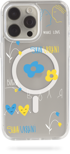 Oriental case iPhone 16 Pro transparent MagSafe case Slava Ukraini White (19.21) pr_0073603  in the online store Oriental Case in Kyiv from the Ukrainian brand Orientalcase ✅