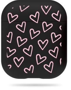 Чохол Oriental case чорний матовий силіконовий для AirPods 1/2 Heart Spring Pink (18.14) pr_0065682  купити в інтернет-магазині Oriental Case в Києві від українського бренду Orientalcase ✅