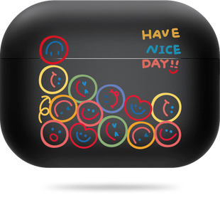 Oriental case black matte silicone case for AirPods Pro 2 Smiles Have Nice Day (2.14) pr_0065982  in the online store Oriental Case in Kyiv from the Ukrainian brand Orientalcase ✅